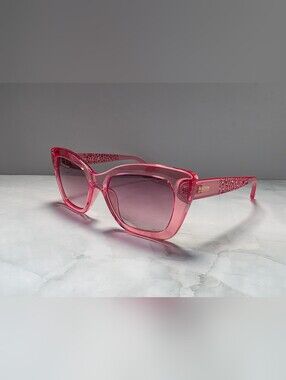Kenneth Cole Reaction Pink Rhinestone Cat Eye Sunglasses